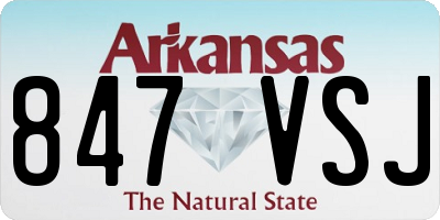 AR license plate 847VSJ