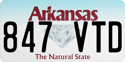 AR license plate 847VTD