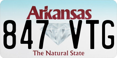AR license plate 847VTG