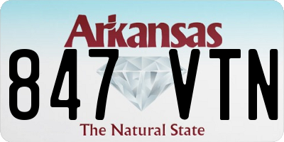 AR license plate 847VTN