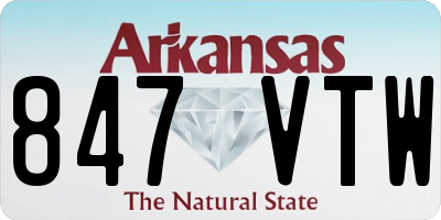 AR license plate 847VTW
