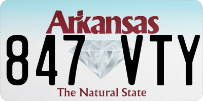 AR license plate 847VTY