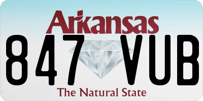 AR license plate 847VUB