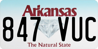 AR license plate 847VUC