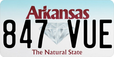 AR license plate 847VUE
