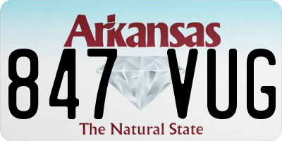 AR license plate 847VUG
