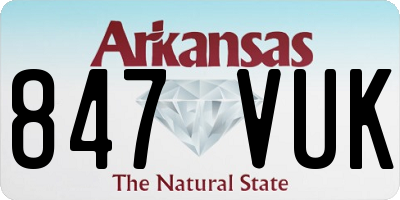 AR license plate 847VUK