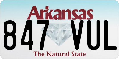 AR license plate 847VUL