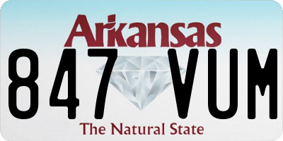 AR license plate 847VUM