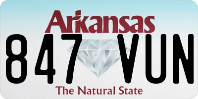 AR license plate 847VUN