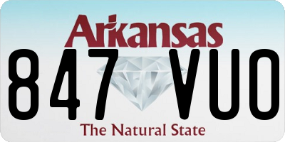 AR license plate 847VUO