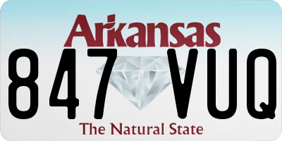 AR license plate 847VUQ
