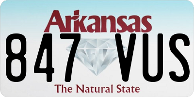 AR license plate 847VUS