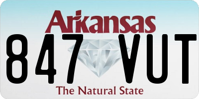 AR license plate 847VUT