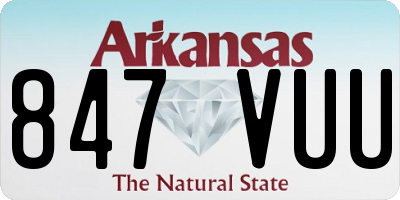 AR license plate 847VUU