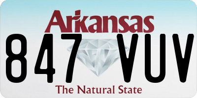 AR license plate 847VUV