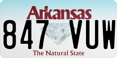AR license plate 847VUW