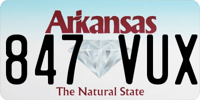 AR license plate 847VUX