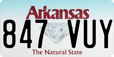 AR license plate 847VUY