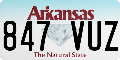 AR license plate 847VUZ
