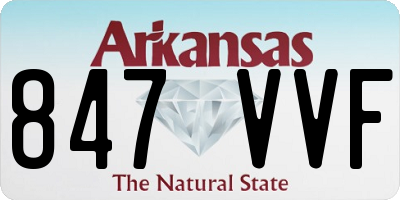 AR license plate 847VVF