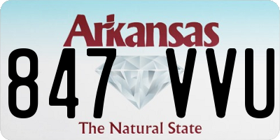 AR license plate 847VVU