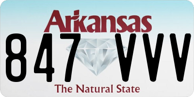 AR license plate 847VVV