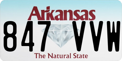 AR license plate 847VVW
