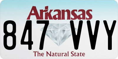 AR license plate 847VVY