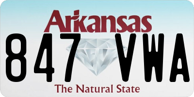 AR license plate 847VWA