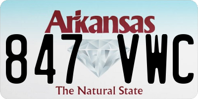 AR license plate 847VWC