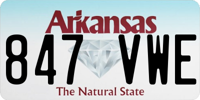 AR license plate 847VWE
