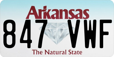 AR license plate 847VWF