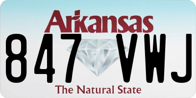 AR license plate 847VWJ