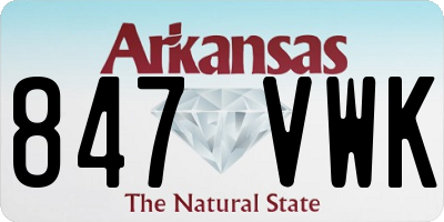 AR license plate 847VWK