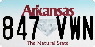 AR license plate 847VWN