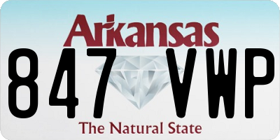 AR license plate 847VWP