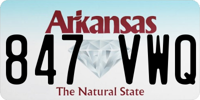 AR license plate 847VWQ
