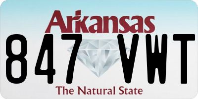 AR license plate 847VWT
