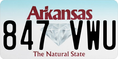 AR license plate 847VWU