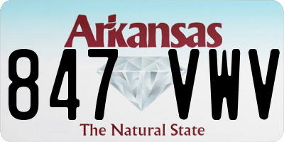 AR license plate 847VWV