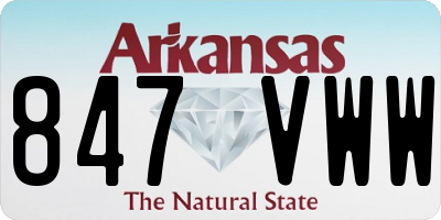 AR license plate 847VWW