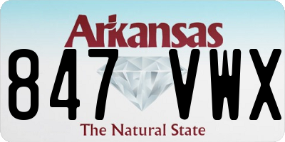 AR license plate 847VWX