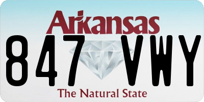 AR license plate 847VWY