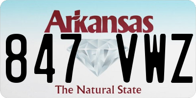 AR license plate 847VWZ