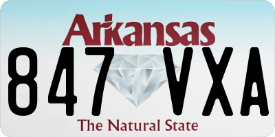 AR license plate 847VXA