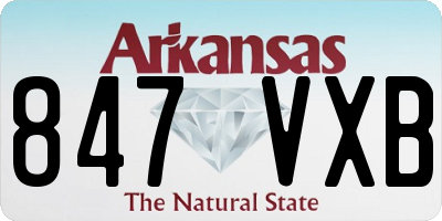 AR license plate 847VXB