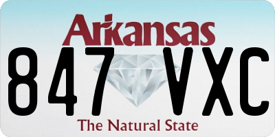 AR license plate 847VXC