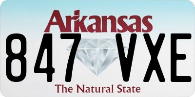 AR license plate 847VXE
