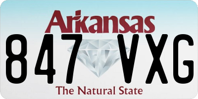 AR license plate 847VXG
